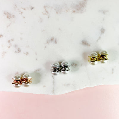 Pearl Rose Gold Magnetic Earrings