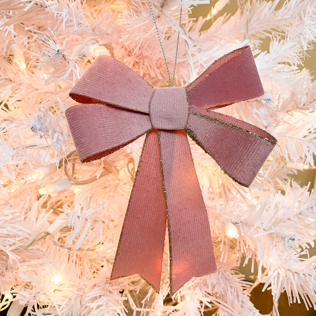Pink Velvet Bow Ornament