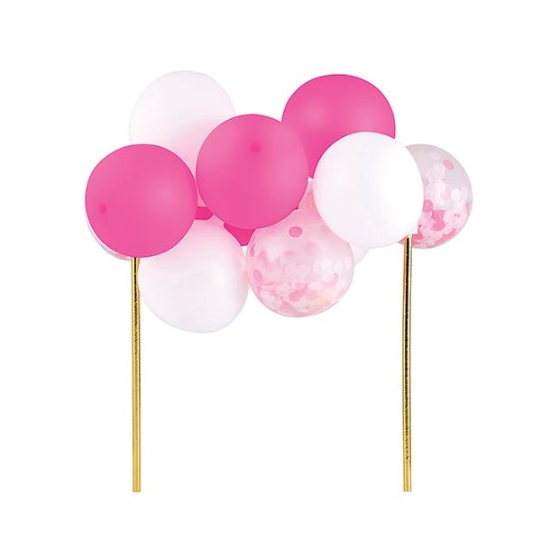 Pink & White Balloon Cake Topper