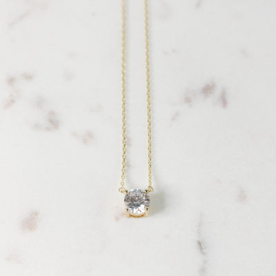 Round Crystal Gold Necklace