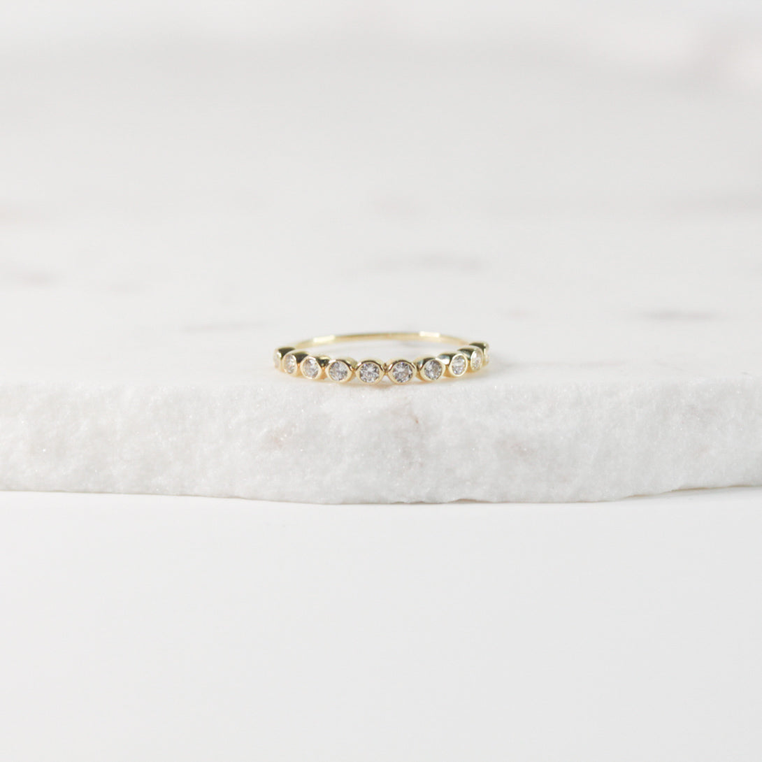 Round Crystal Gold Ring