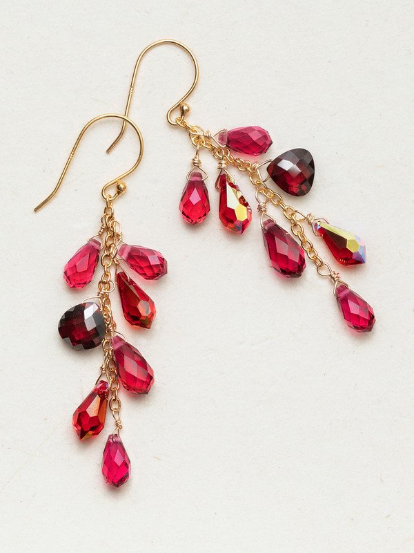 Scarlet Red Lorelei Cluster Earrings - Holly Yashi