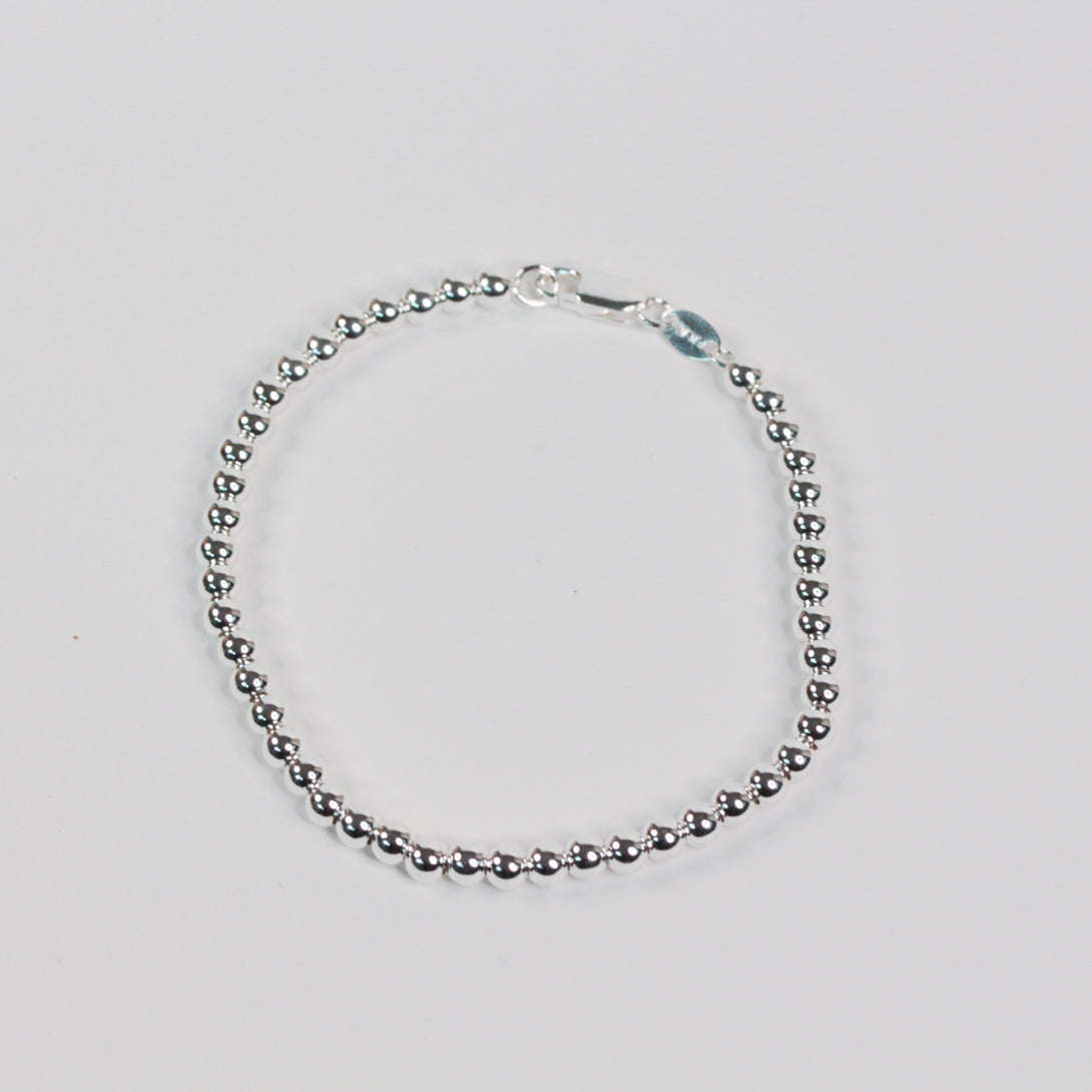 Silver Bead Bracelet - 4mm