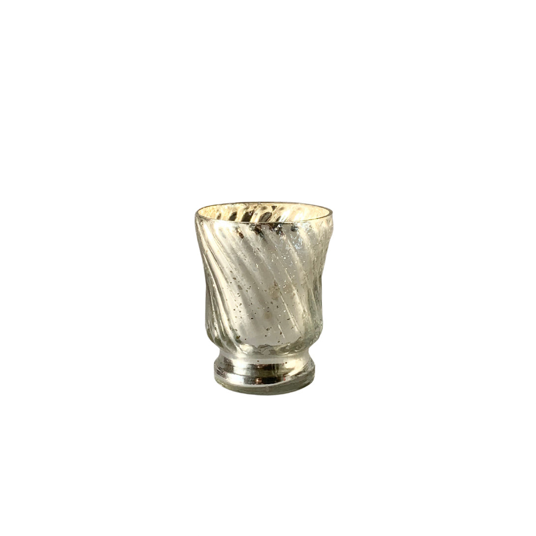 Silver Lines Candle Holder