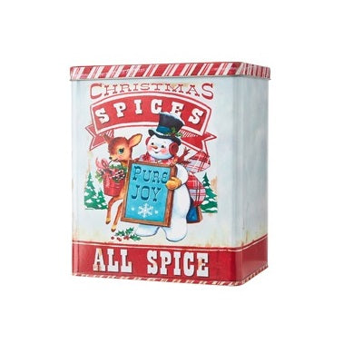 Snowman & Reindeer All Spice Canister
