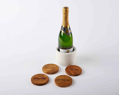 Wine Cooler and Coaster Set