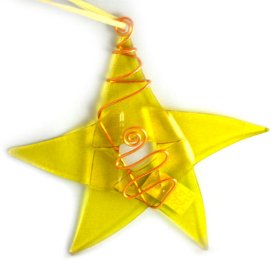 Yellow Glass Star - Masterpiece Glassworks