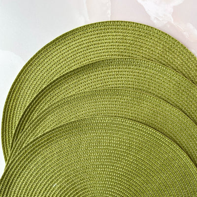 Round Lime Green Placemats - Set of 4