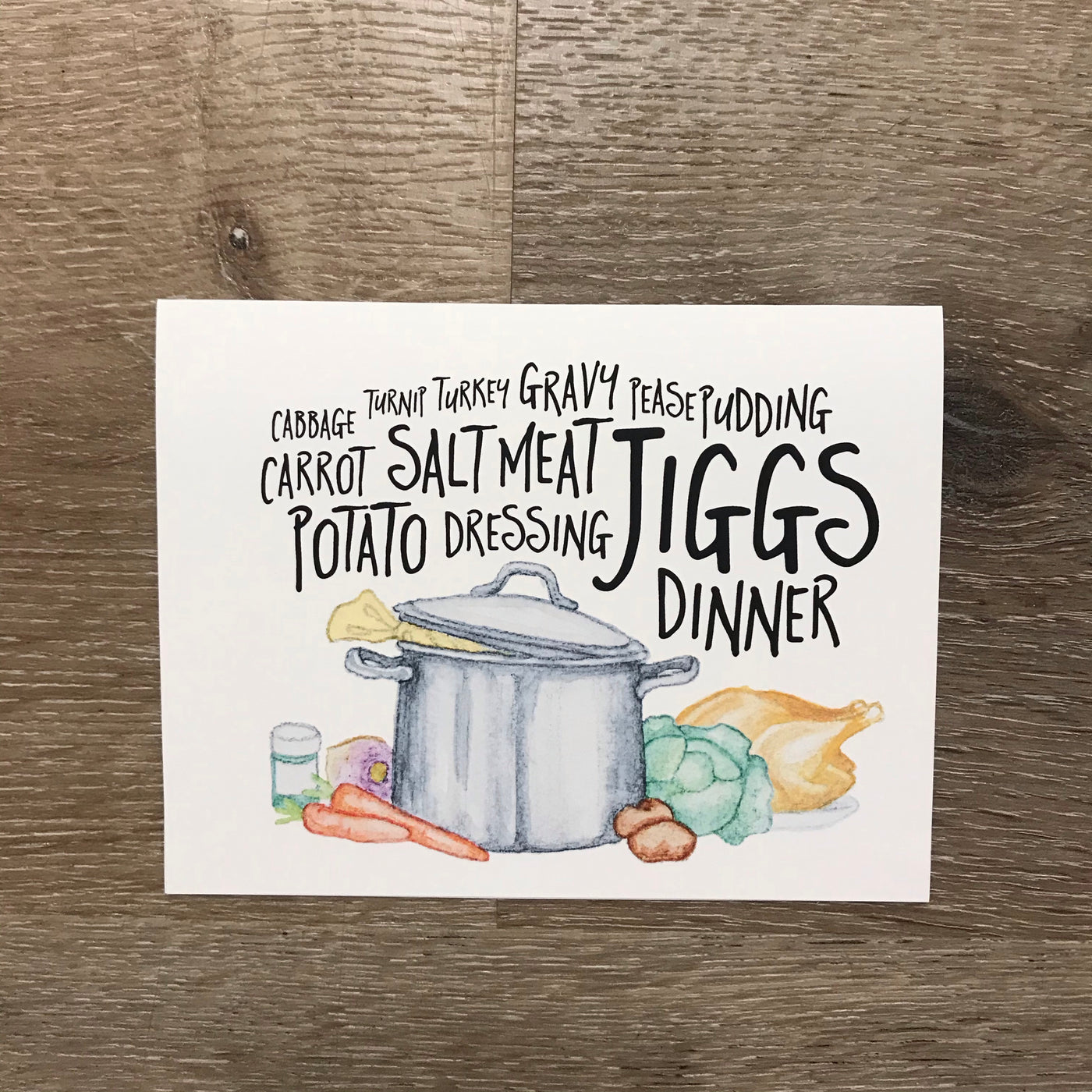 Jiggs Dinner Card