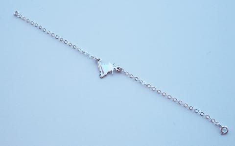 Newfoundland Map Silver Chain Bracelet