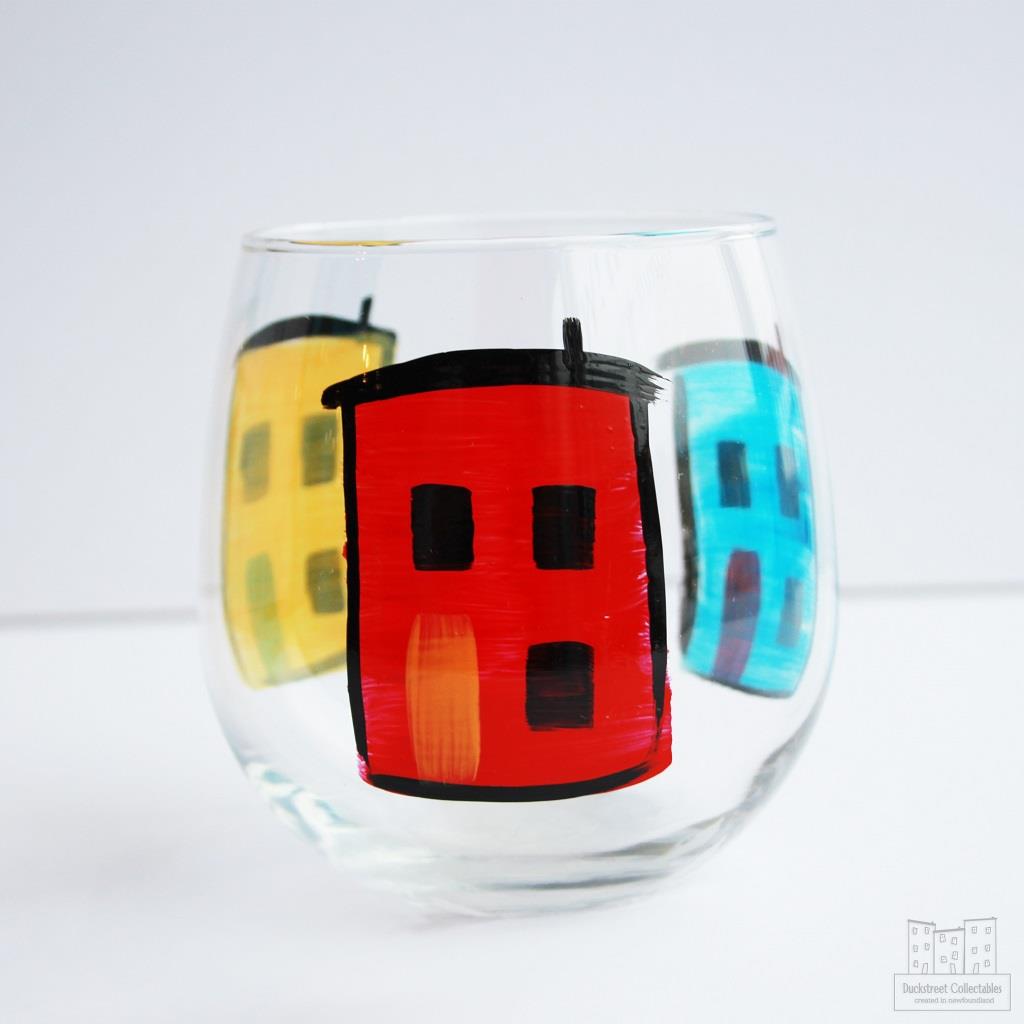 Row House Stemless Wine Glass - Duckstreet Collectables