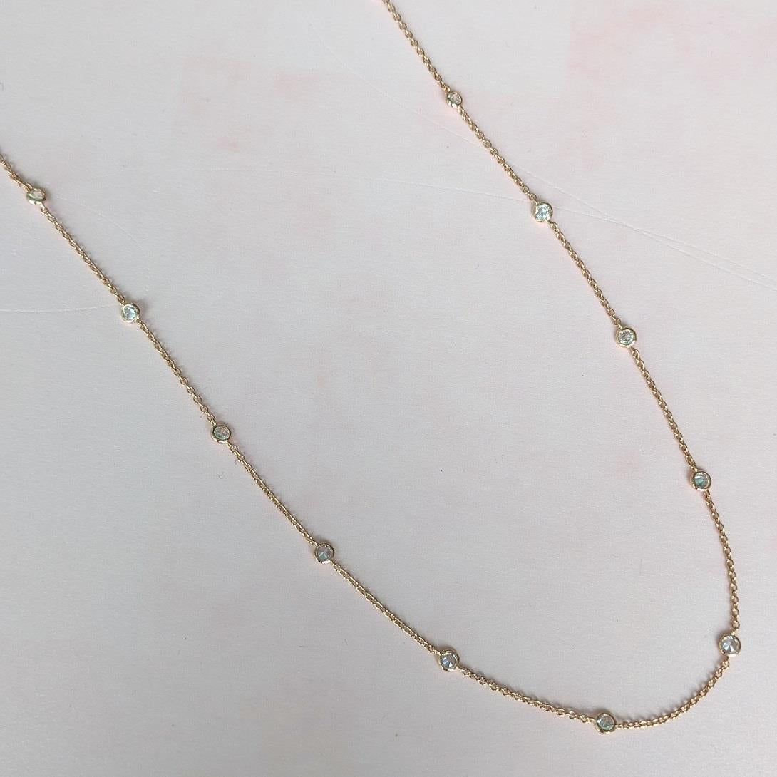 Rose Gold Multi Crystal Necklace - 36"