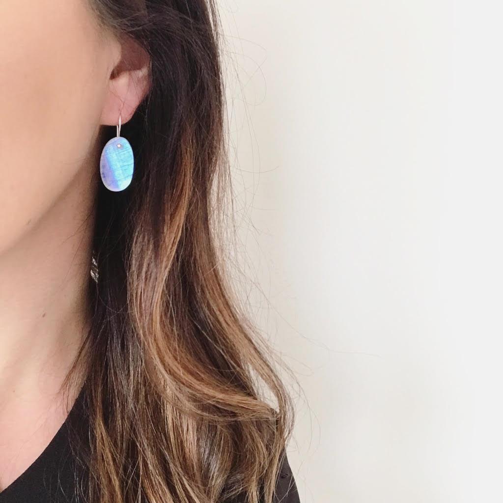Moonstone Slice Earrings